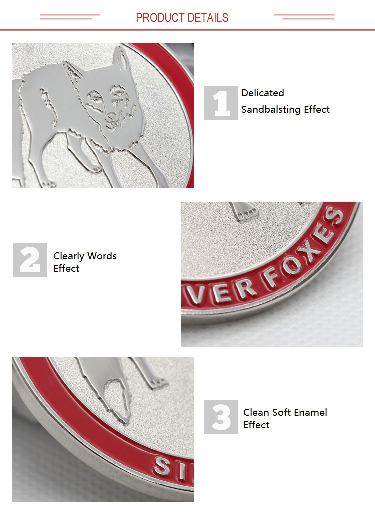 Custom Design Silver Plated Soft Enamel Awarded Medal 