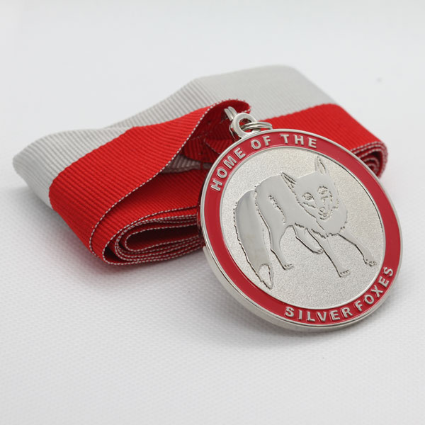 Custom Design Silver Plated Soft Enamel Awarded Medal