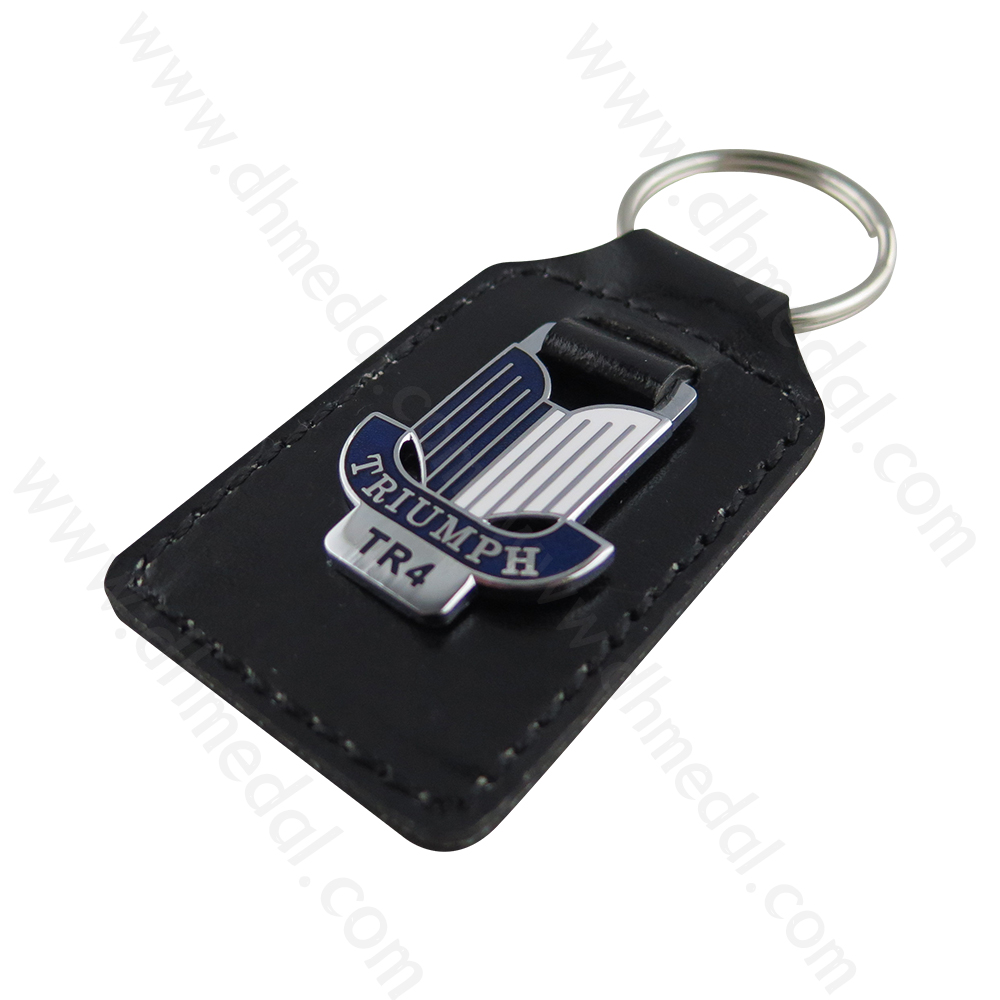 Leather And Metal Keychain-3