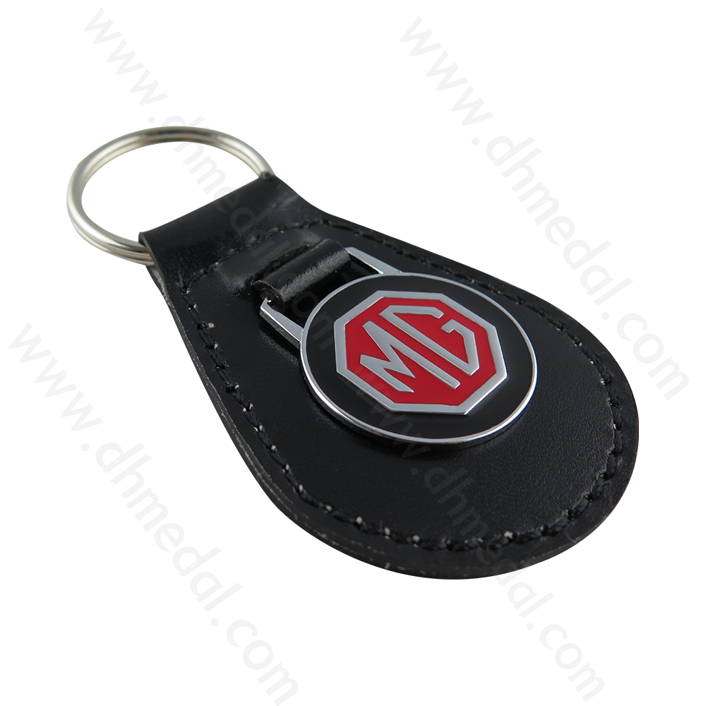 Leather And Metal Keychain