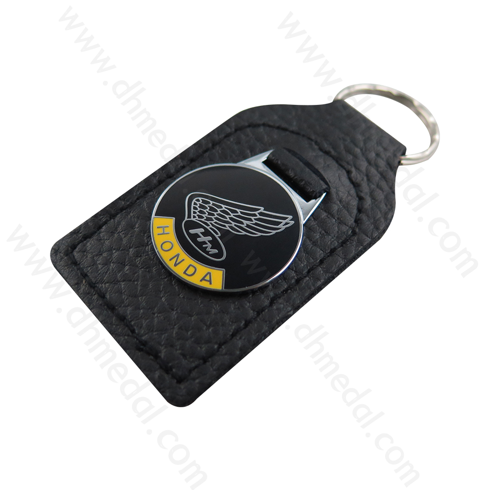 Leather And Metal Keychain