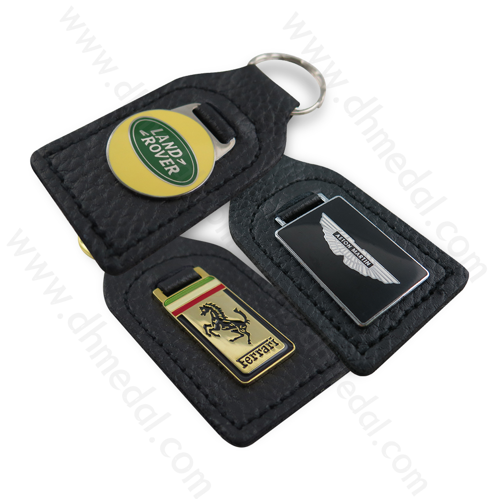 Leather And Metal Keychain-5
