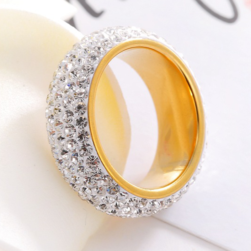 High Polished Engagement Wedding Simple Couple Gold Titanium Ring Jewelry 4mm 6mm 8mm