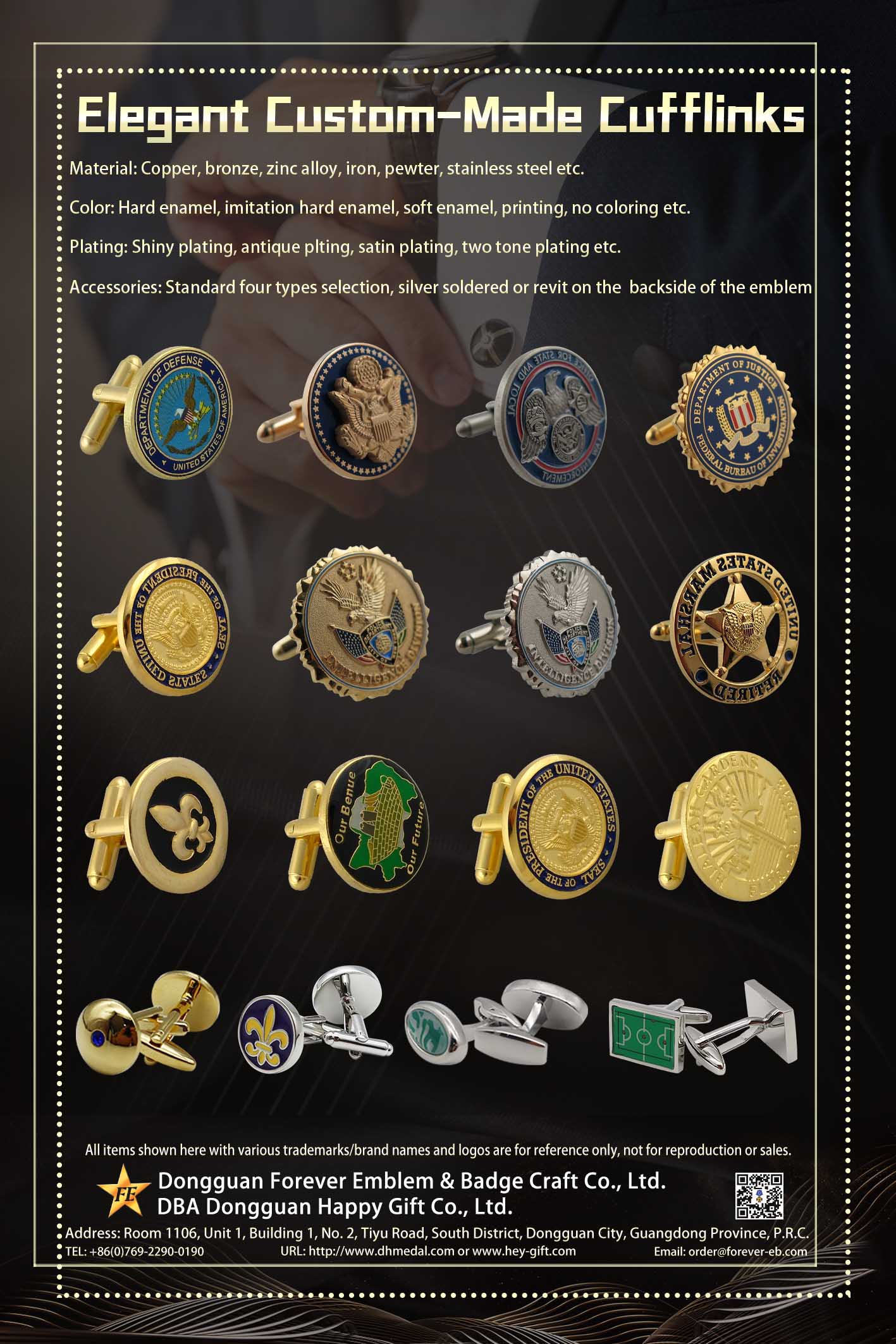Elegant Custom Made Cufflinks