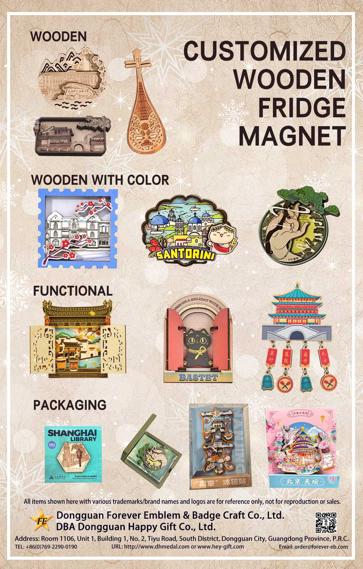 Customized Wooden Fridge Magnet