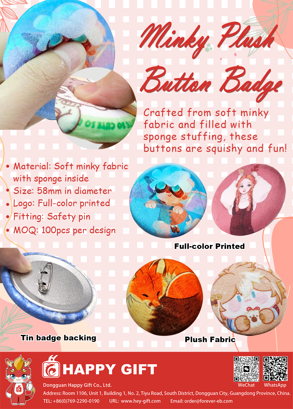 202504 Minky Plush Button Badge